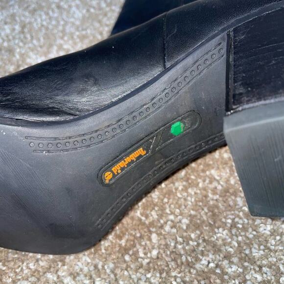 Timberland Women’s Boots Ankle Black Leather 2.5” Suspension Heel Pull On SZ 8 - Picture 3 of 8